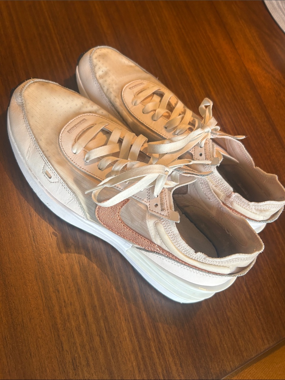 Nike Women's Pale Pink & White Low-Top Sneakers